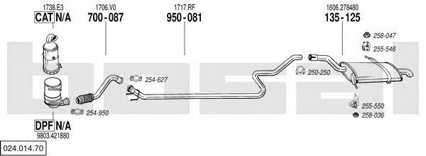 Bosal 024.014.70 Exhaust system 02401470