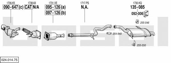 Bosal 024.014.75 Exhaust system 02401475