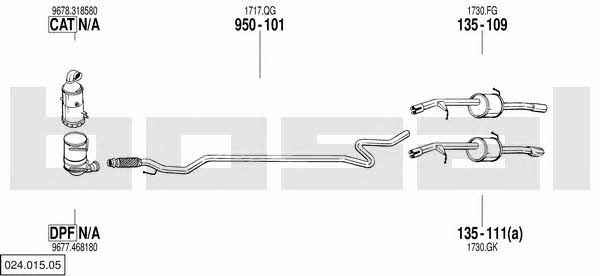 Bosal 024.015.05 Exhaust system 02401505 02401505 Bosal Exhaust system