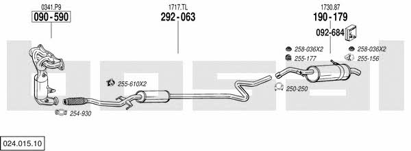 Bosal 024.015.10 Exhaust system 02401510
