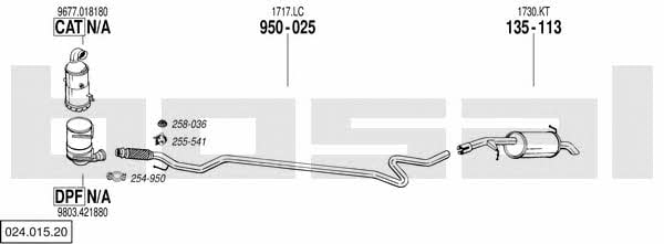 Bosal 024.015.20 Exhaust system 02401520
