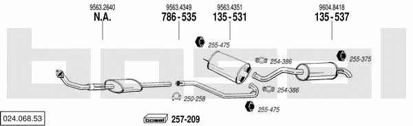 Bosal 024.068.53 Exhaust system 02406853 02406853 Bosal Exhaust system
