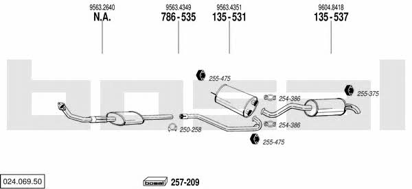 Bosal 024.069.50 Exhaust system 02406950 02406950 Bosal Exhaust system