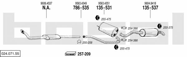 Bosal 024.071.55 Exhaust system 02407155 02407155 Bosal Exhaust system