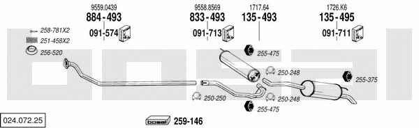 Bosal 024.072.25 Exhaust system 02407225