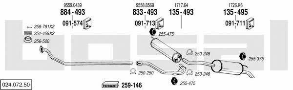 Bosal 024.072.50 Exhaust system 02407250