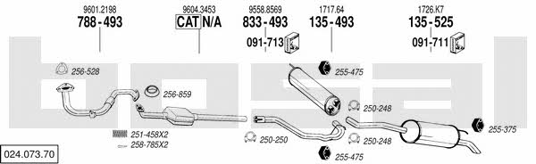 Bosal 024.073.70 Exhaust system 02407370 02407370 Bosal Exhaust system