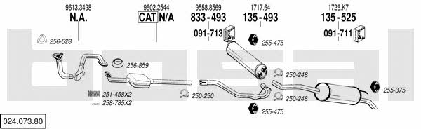 Bosal 024.073.80 Exhaust system 02407380 02407380 Bosal Exhaust system