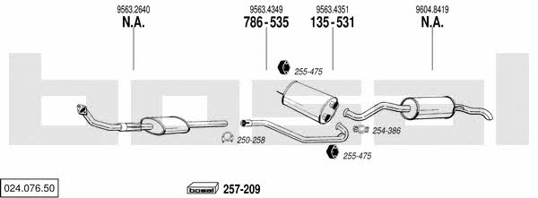 Bosal 024.076.50 Exhaust system 02407650 02407650 Bosal Exhaust system