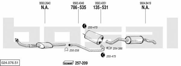 Bosal 024.076.51 Exhaust system 02407651 02407651 Bosal Exhaust system