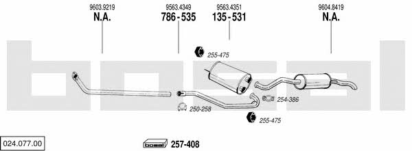 Bosal 024.077.00 Exhaust system 02407700 02407700 Bosal Exhaust system