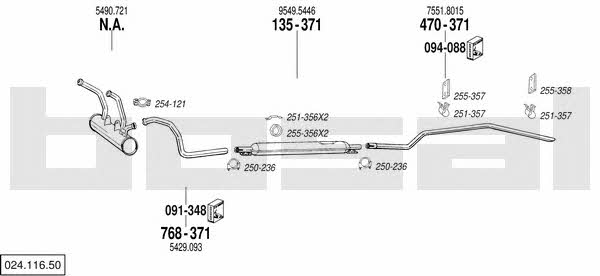 Bosal 024.116.50 Exhaust system 02411650