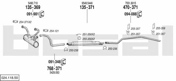 Bosal 024.118.50 Exhaust system 02411850
