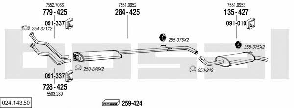 Bosal 024.143.50 Exhaust system 02414350 02414350 Bosal Exhaust system