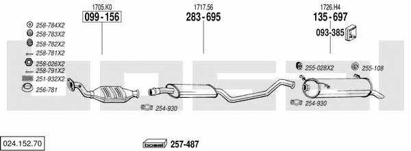 Bosal 024.152.70 Exhaust system 02415270