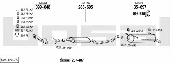 Bosal 024.152.75 Exhaust system 02415275