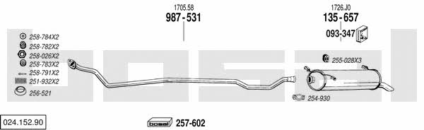 Bosal 024.152.90 Exhaust system 02415290 02415290 Bosal Exhaust system