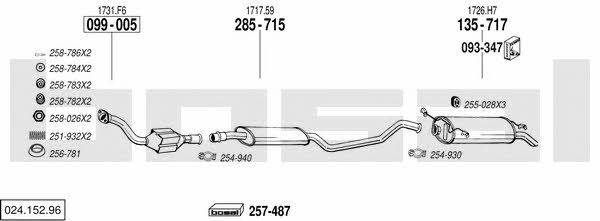 Bosal 024.152.96 Exhaust system 02415296