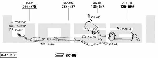 Bosal 024.153.30 Exhaust system 02415330 02415330 Bosal Exhaust system