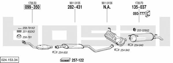 Bosal 024.153.34 Exhaust system 02415334