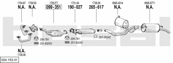 Bosal 024.153.41 Exhaust system 02415341 02415341 Bosal Exhaust system