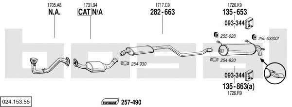 Bosal 024.153.55 Exhaust system 02415355 02415355 Bosal Exhaust system