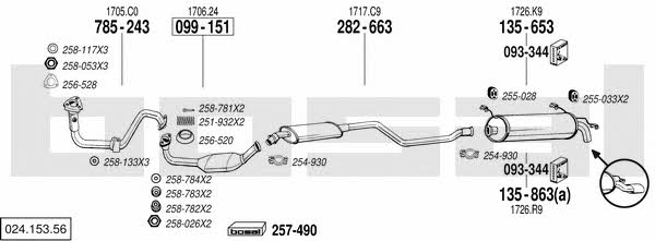 Bosal 024.153.56 Exhaust system 02415356 02415356 Bosal Exhaust system