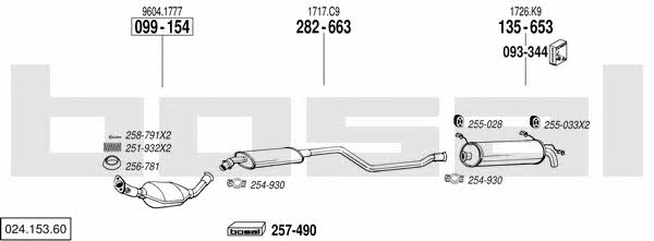 Bosal 024.153.60 Exhaust system 02415360 02415360 Bosal Exhaust system