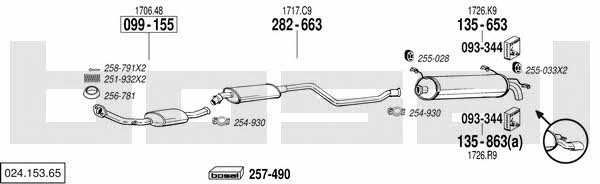 Bosal 024.153.65 Exhaust system 02415365 02415365 Bosal Exhaust system