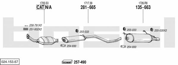 Bosal 024.153.67 Exhaust system 02415367 02415367 Bosal Exhaust system