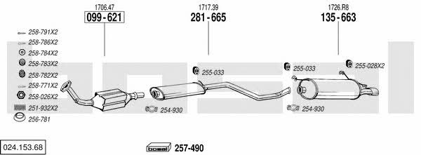  024.153.68 Exhaust system 02415368