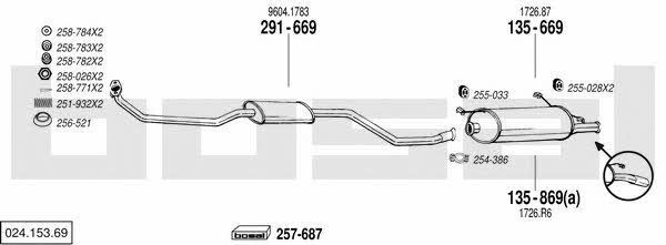 Bosal 024.153.69 Exhaust system 02415369 02415369 Bosal Exhaust system