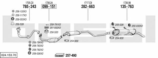 Bosal 024.153.70 Exhaust system 02415370 02415370 Bosal Exhaust system