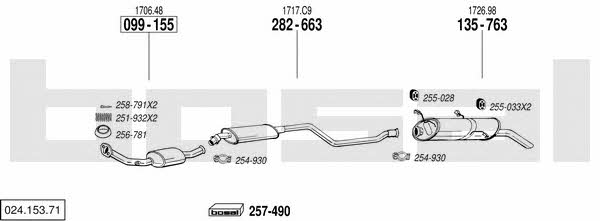 Bosal 024.153.71 Exhaust system 02415371 02415371 Bosal Exhaust system