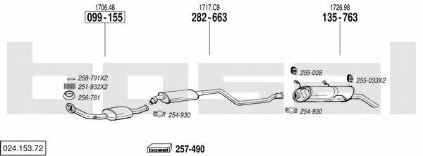 Bosal 024.153.72 Exhaust system 02415372 02415372 Bosal Exhaust system