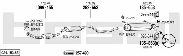 Bosal 024.153.85 Exhaust system 02415385 02415385 Bosal Exhaust system