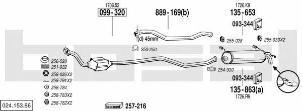  024.153.86 Exhaust system 02415386