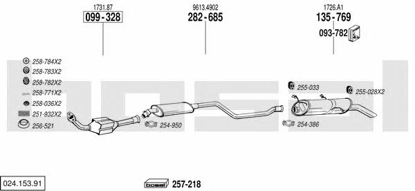 Bosal 024.153.91 Exhaust system 02415391 02415391 Bosal Exhaust system