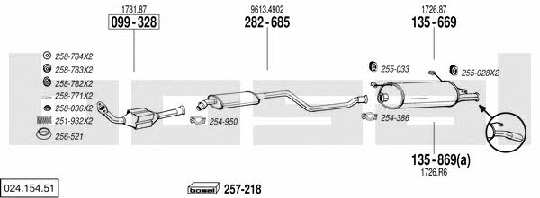 Bosal 024.154.51 Exhaust system 02415451 02415451 Bosal Exhaust system