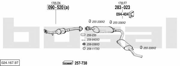 Bosal 024.167.97 Exhaust system 02416797 02416797 Bosal Exhaust system