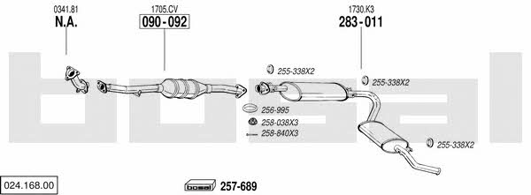 Bosal 024.168.00 Exhaust system 02416800 02416800 Bosal Exhaust system