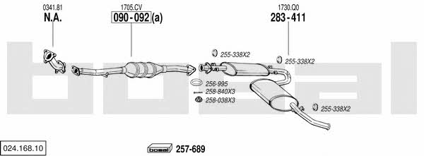 Bosal 024.168.10 Exhaust system 02416810 02416810 Bosal Exhaust system