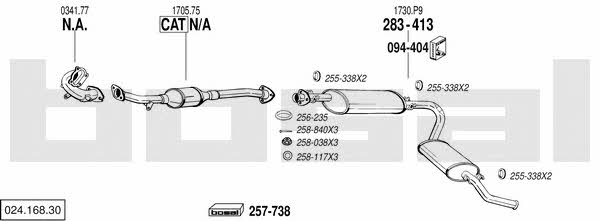 Bosal 024.168.30 Exhaust system 02416830 02416830 Bosal Exhaust system