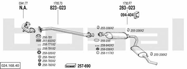  024.168.40 Exhaust system 02416840