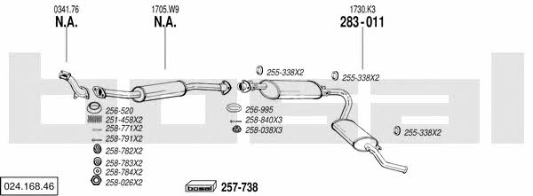 Bosal 024.168.46 Exhaust system 02416846 02416846 Bosal Exhaust system