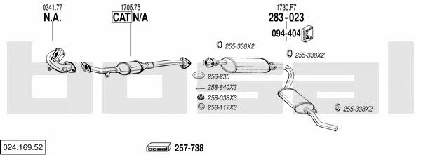 Bosal 024.169.52 Exhaust system 02416952 02416952 Bosal Exhaust system