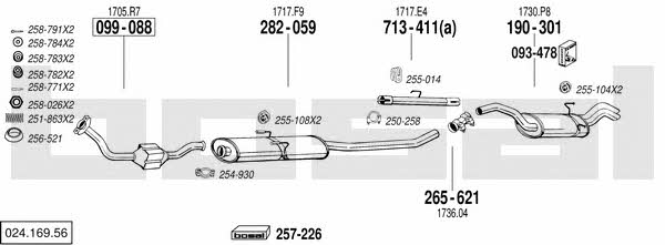  024.169.56 Exhaust system 02416956