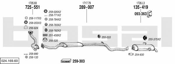 Bosal 024.169.60 Exhaust system 02416960 02416960 Bosal Exhaust system