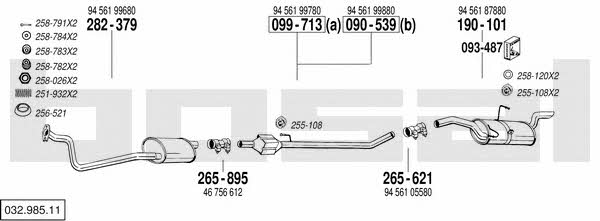 Bosal 032.985.11 Exhaust system 03298511