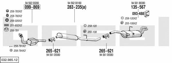  032.985.12 Exhaust system 03298512